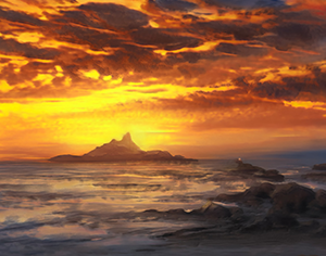 Background: Sunset Flight