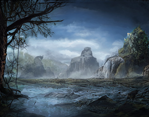 Background: Creek in an Ancient Forest